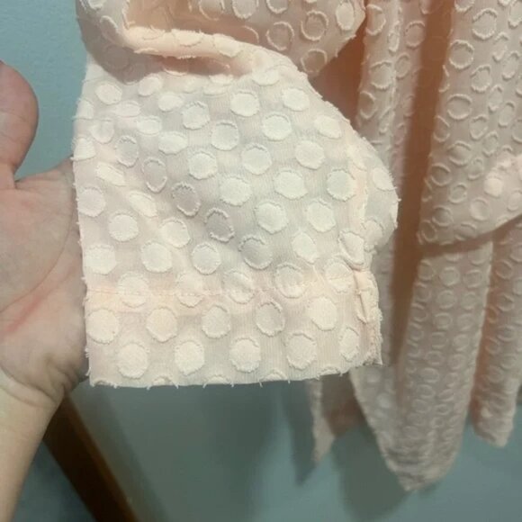 WYNNE LAYERS size M peach 3/4 sleeve popover tunic, light weight, relaxed fit - Picture 7 of 9